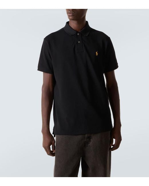Polo Ralph Lauren Black Cotton Pique Polo Shirt for men