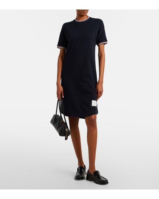 Thom Browne Blue Dolman Cotton T-Shirt Dress