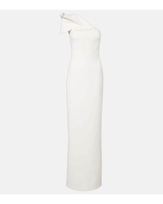 Safiyaa White Bridal Robe Blanchette Aus Crepe