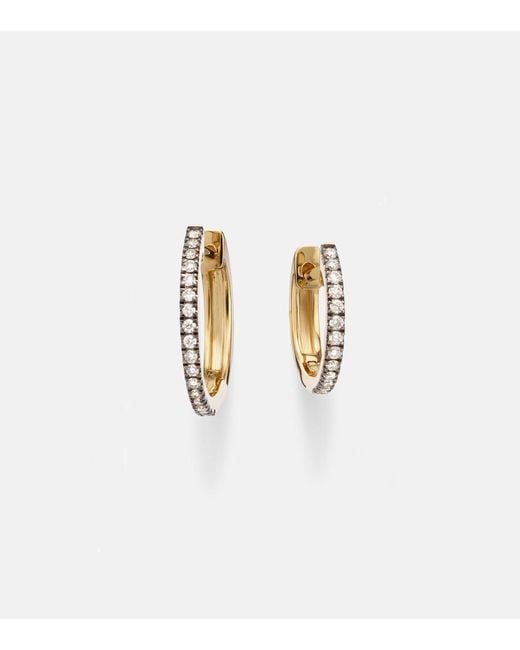 STONE AND STRAND White Come Closer 10Kt Huggie Earrings