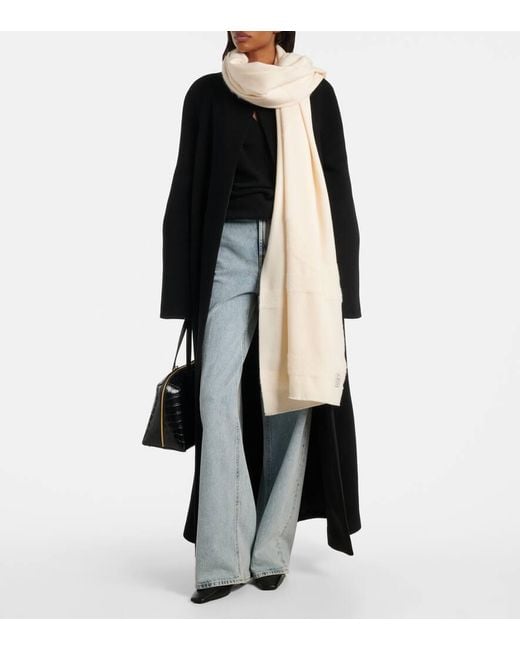 Totême  Natural Monogram Wool And Alpaca-Blend Scarf