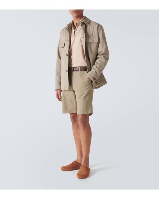 Loro Piana Natural Cotton-blend Bermuda Shorts for men