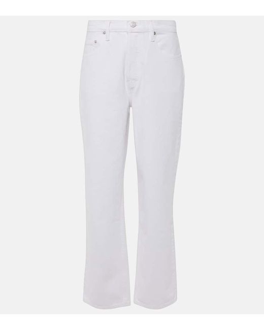FRAME White High-Rise Straight Jeans Slouchy