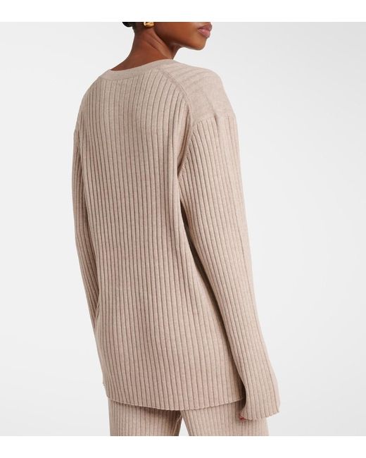 Jardin Des Orangers Brown Ribbed-Knit Cotton And Cashmere Sweater