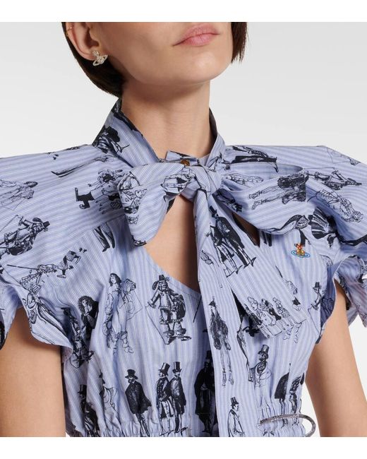 Vivienne Westwood Blue Bedrucktes Cropped-Top aus Baumwolle