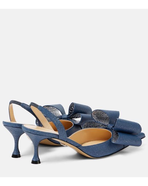 Mach & Mach Blue Le Cadeau 65 Denim Slingback Pumps