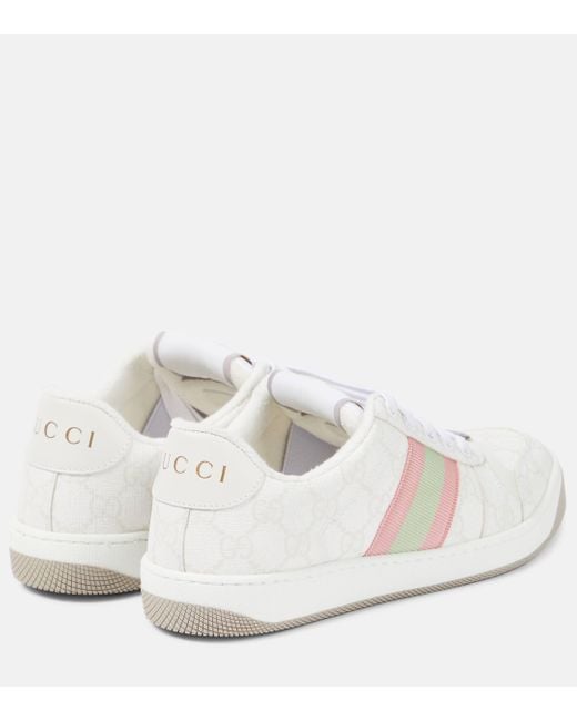 Gucci White Screener GG Canvas Sneakers