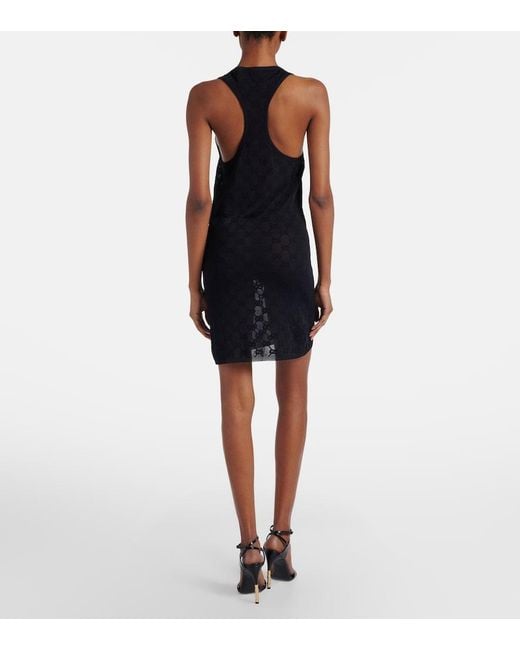 Gucci Black Gg Crepe Minidress