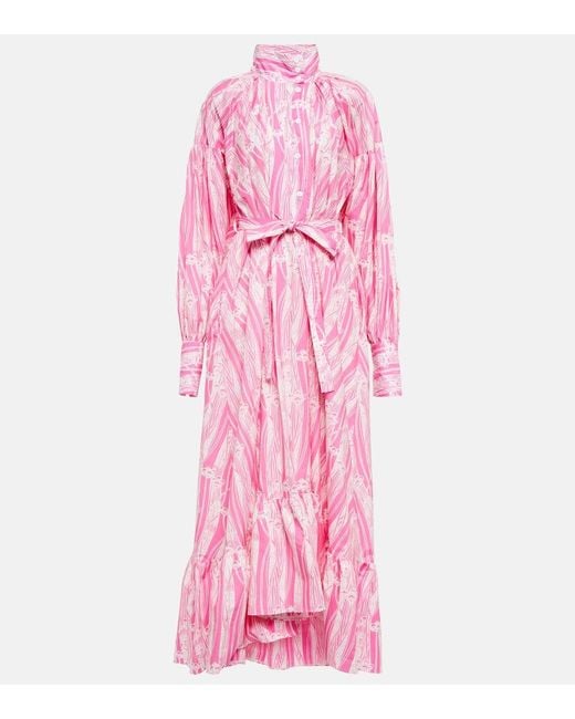 Patou Pink Flounced Maxi Dress