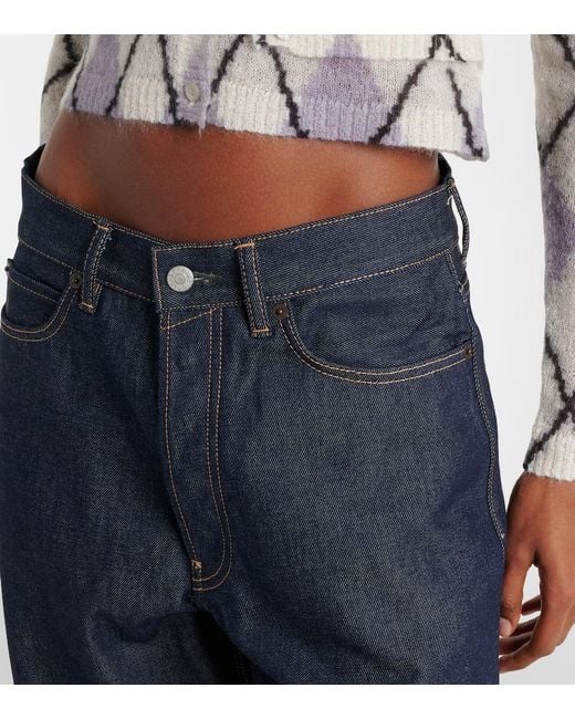Acne Blue 1981 Mid-Rise Wide-Leg Jeans