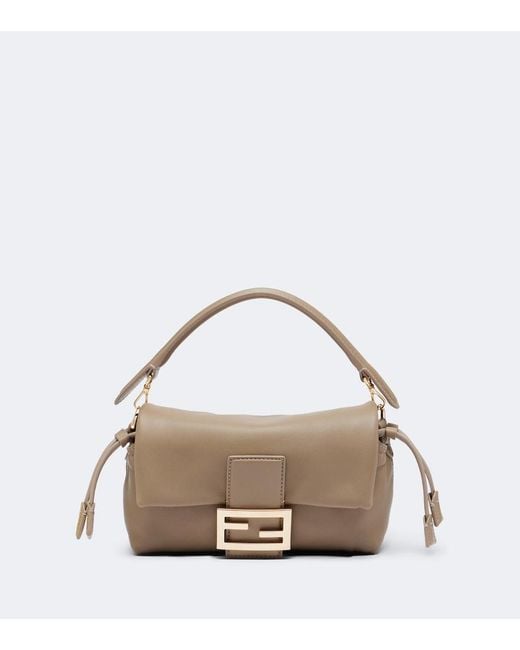 Fendi Metallic Baguette Small Leather Shoulder Bag