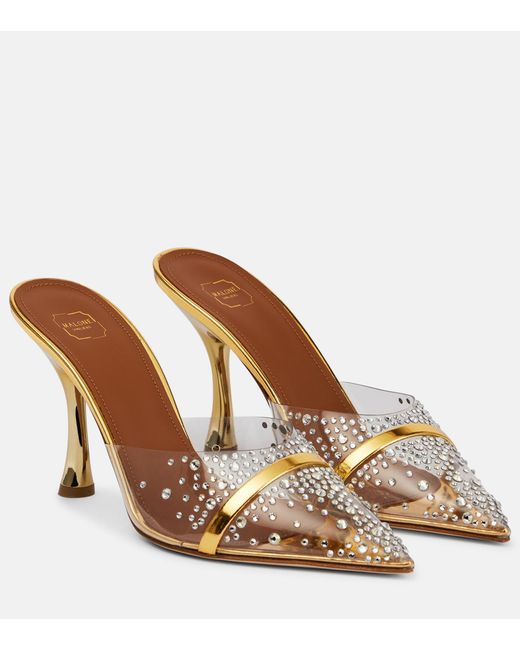 Malone Souliers Joella Crystal-embellished Pvc Mules in Yellow | Lyst