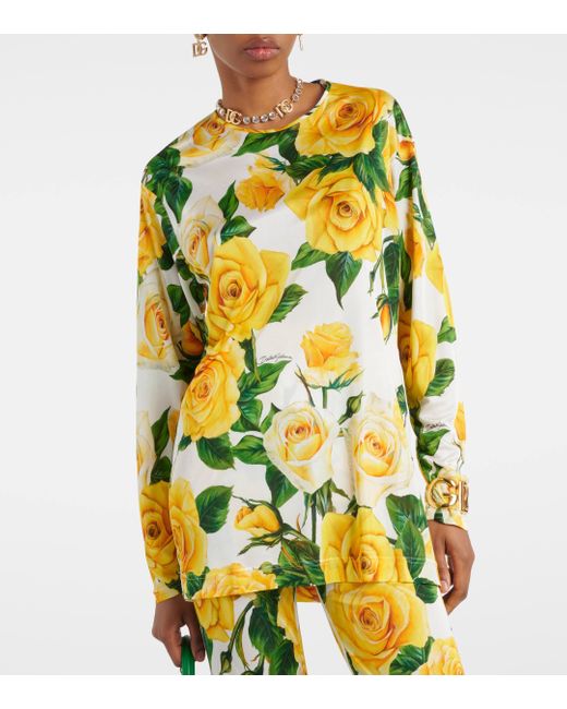 Chemise a fleurs Dolce & Gabbana en coloris Yellow