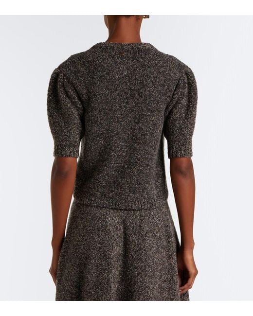 Agnona Gray Cashmere, Silk, And Wool Cardigan