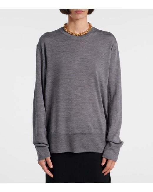 Totême  Gray Pullover Aus Wolle Und Seide