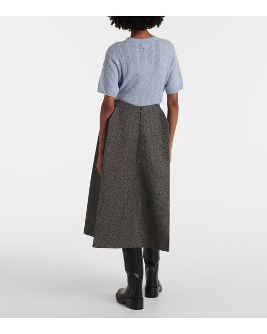 Prada Gray Wool Maxi Skirt