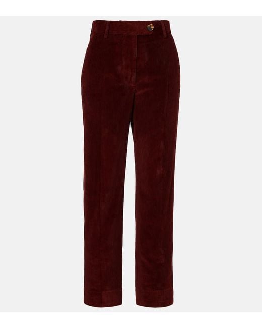 Blazé Milano Red Nana Cotton Corduroy Straight Pants
