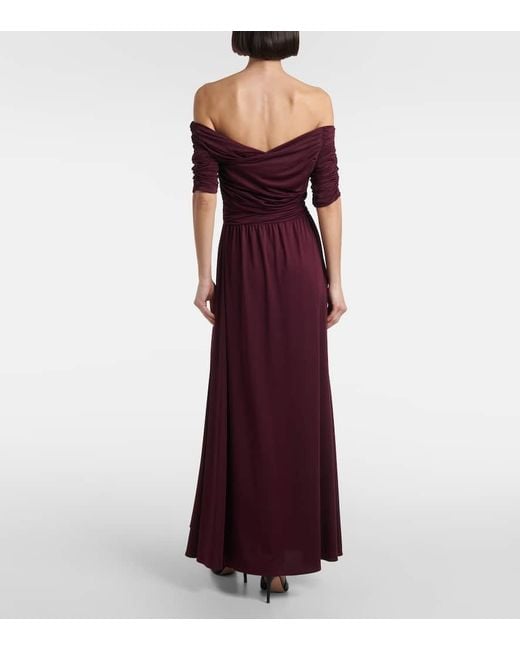 Altuzarra Purple Charlotte Ruched Jersey Maxi Dress