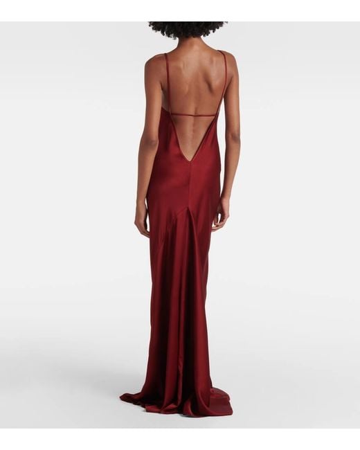 Victoria Beckham Red Crepe Satin Gown