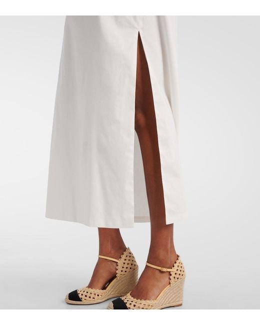 Adriana Degreas White Puff-Sleeve Cotton Maxi Dress