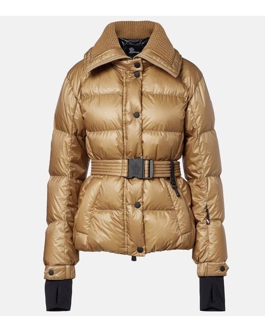 Moncler Brown Bataillouse Belted Down Ski Jacket