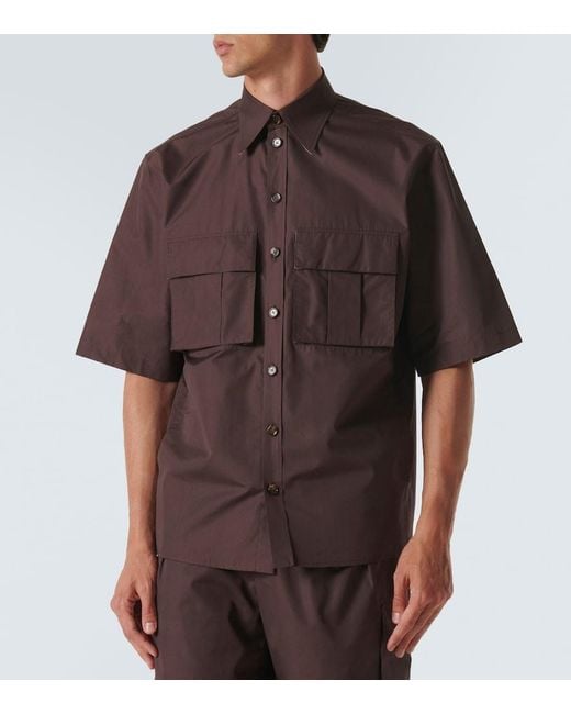 Dolce & Gabbana Brown Cotton And Silk Poplin Shirt for men