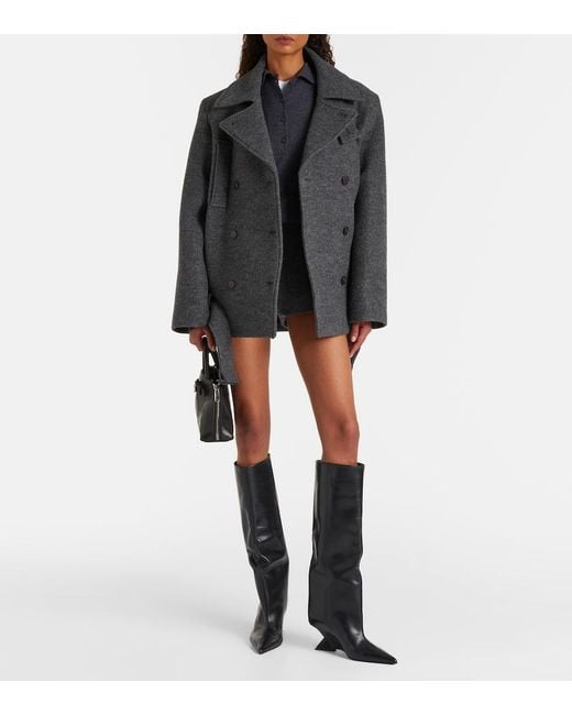 Frankie Shop Black Scothern Virgin Wool Peacoat