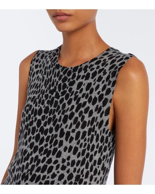 Nili Lotan Black Nessa Leopard-Print Cashmere Top