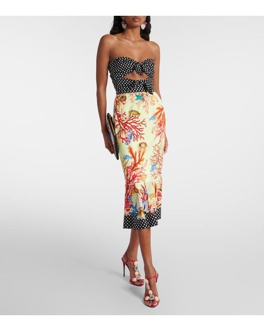 Dolce & Gabbana Multicolor Capri Printed Silk-Blend Midi Skirt