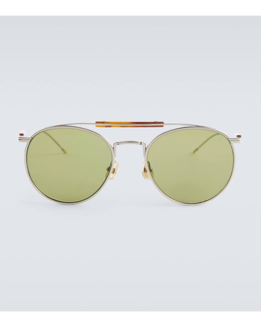 Brunello Cucinelli Green Round Sunglasses for men