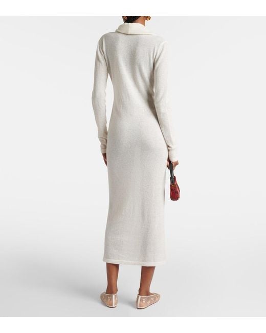 Magda Butrym White Alpaca-Blend Knitted Maxi Dress