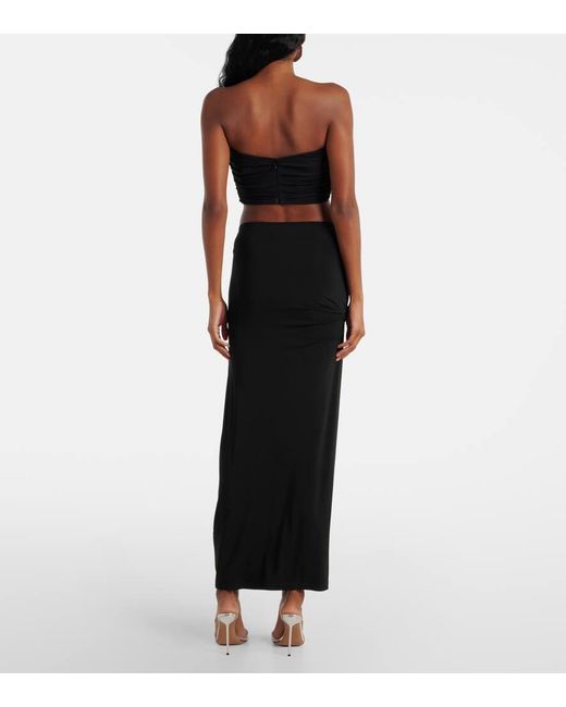 Christopher Esber Black Bezel Quartz Draped Crop Top