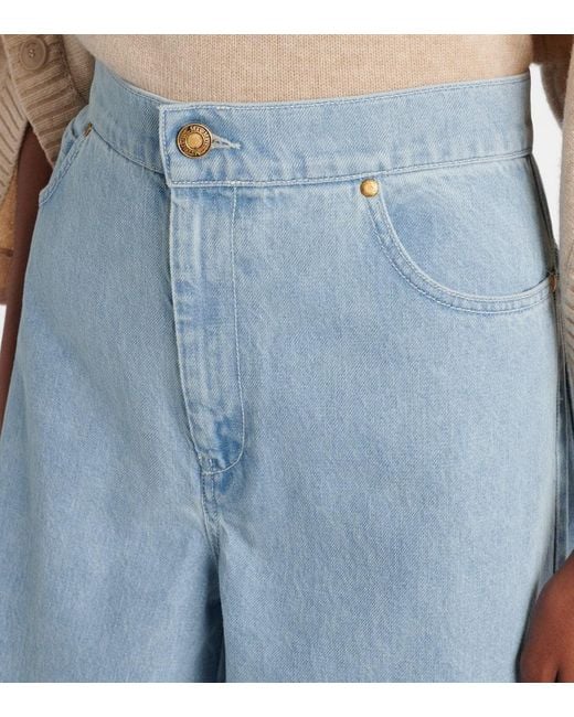Jeans Affari A Vita Alta E Gamba Larga di Max Mara in Blue