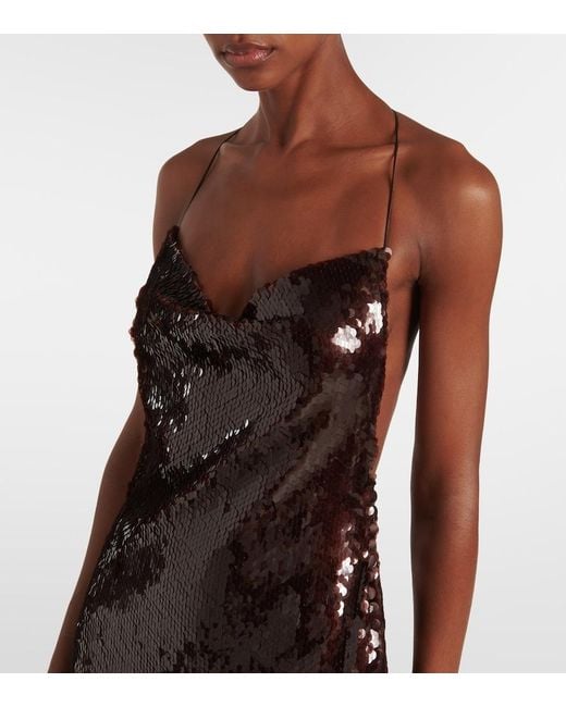 Magda Butrym Purple Sequined Draped Gown