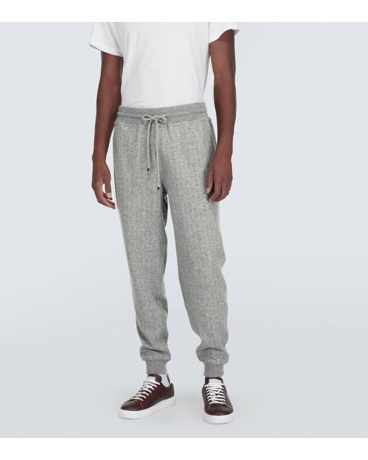 Pantalones de cachemir y algodon Brunello Cucinelli de hombre de color Gray