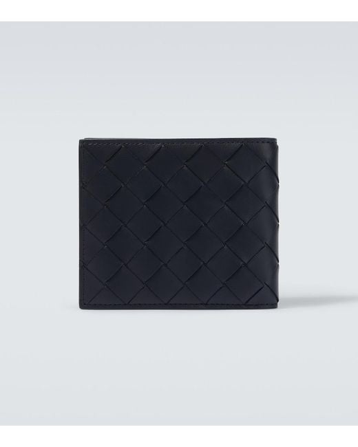 Bottega Veneta Blue Intrecciato Leather Bifold Wallet for men