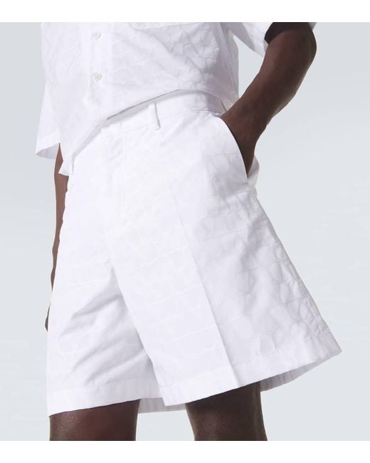 Valentino Shorts aus Baumwollpopeline in White für Herren