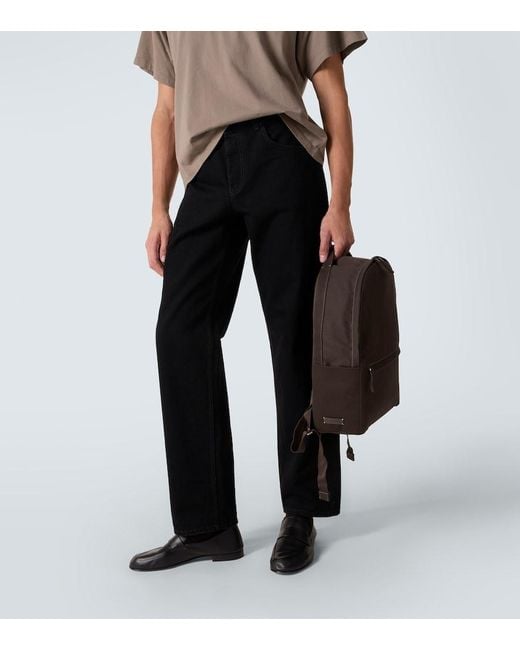 The Row Black Sisal Cotton Canvas Backpack for men