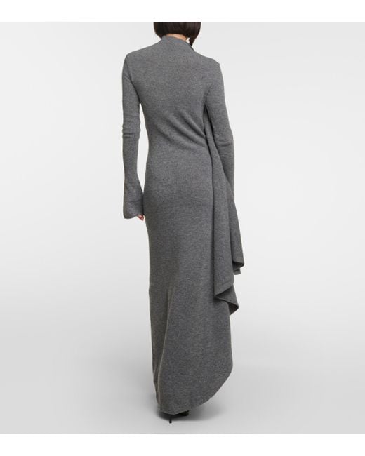 ann demeulemeester grey sweater dress Zorka Draped Wool And Cashmere Maxi in Demeulemeester wool dress