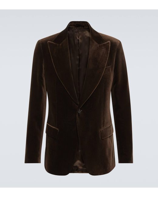 Lardini Black Cotton-blend Velvet Blazer for men