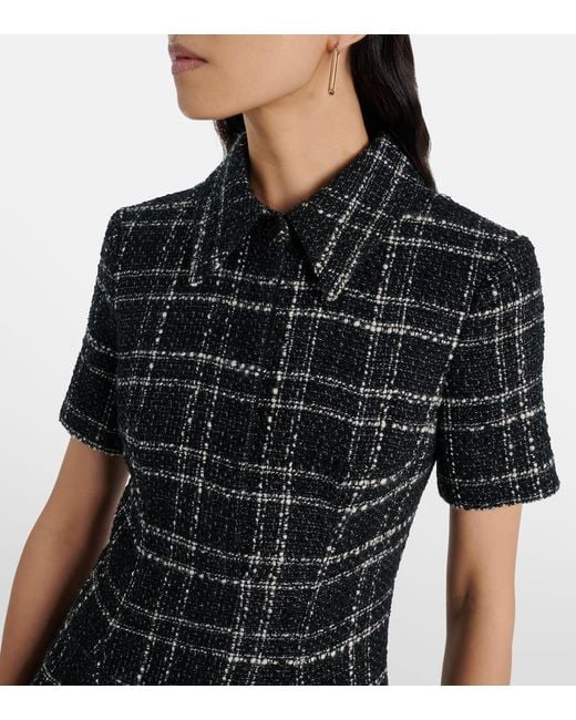 Emilia Wickstead Black Jody Checked Midi Dress
