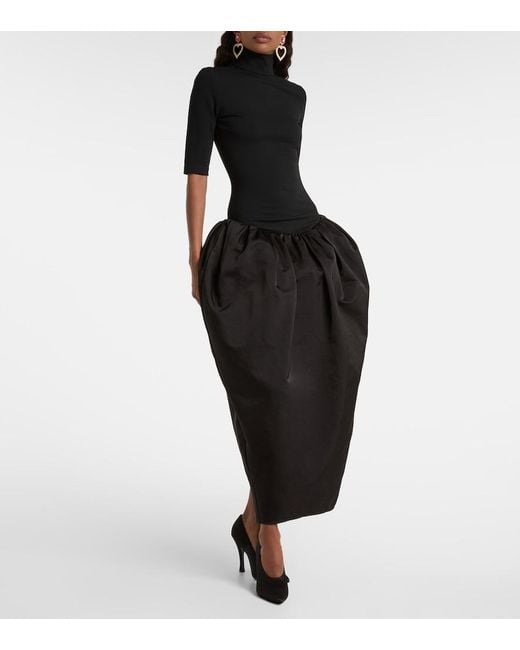 Magda Butrym Black Turtleneck Midi Dress