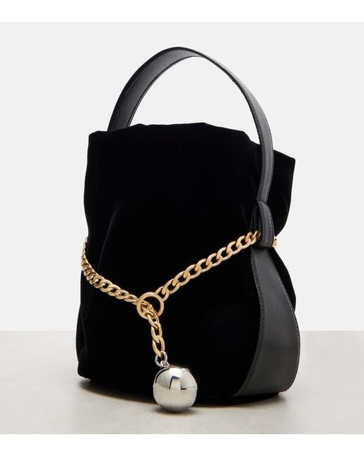Prada Black Petit Sac Noir Velvet Bucket Bag