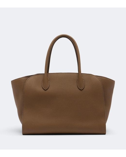 The Row Brown Marlo 12 Leather Tote Bag