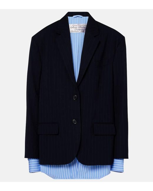 Acne Blue Single-Breasted Blazer