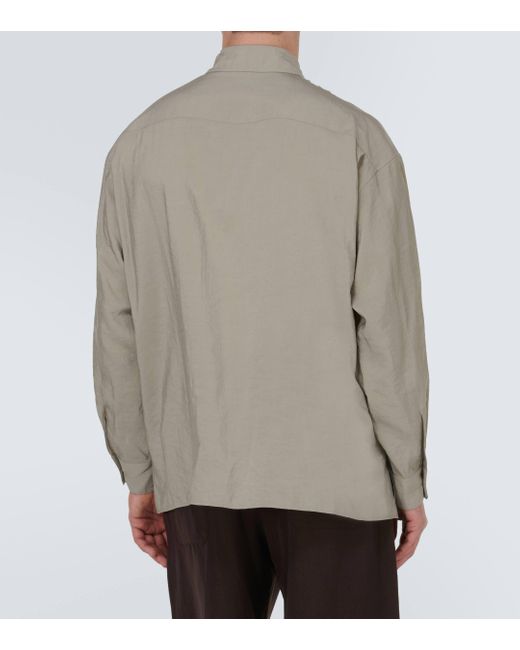 Lemaire Gray Twisted Silk-blend Shirt for men