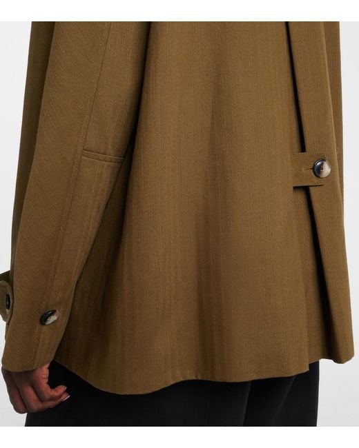 Proenza Schouler Green Angela Herringbone Cotton Jacket