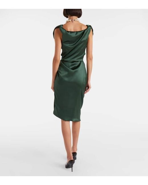 Vivienne Westwood Green Ginnie Amber Ruched Midi Dress