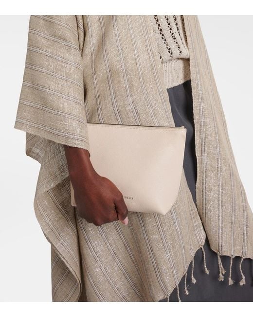 Brunello Cucinelli Natural Small Leather Clutch