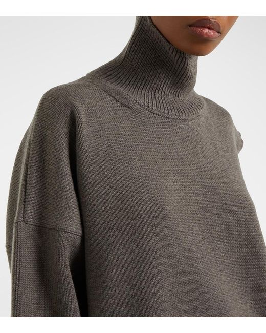 Alaïa Brown Sided Virgin Wool Sweater